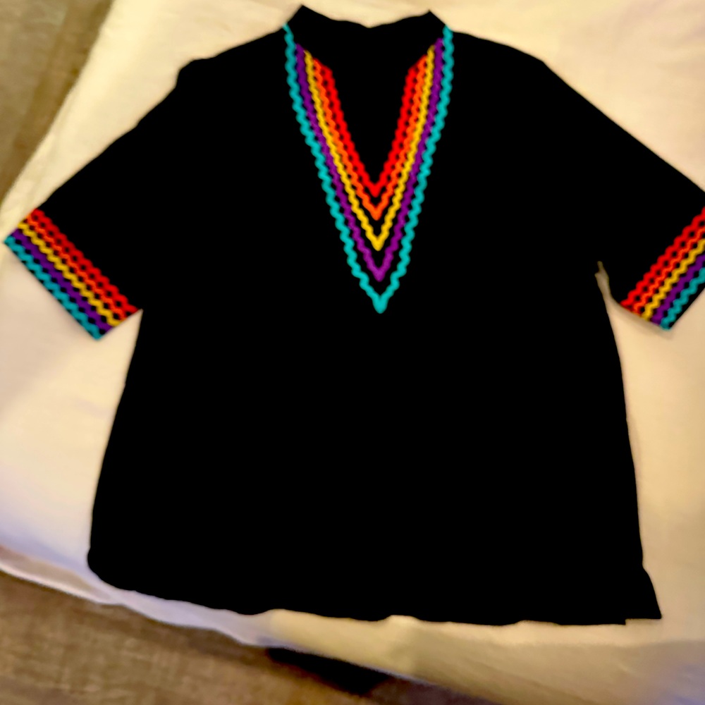 Black embroidered top